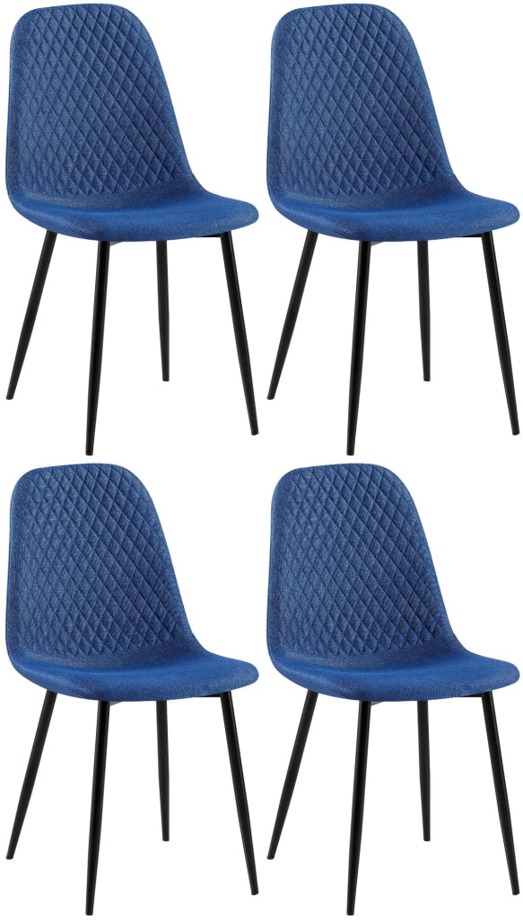 Set di 4 sedie Giverny blu,Tessuto