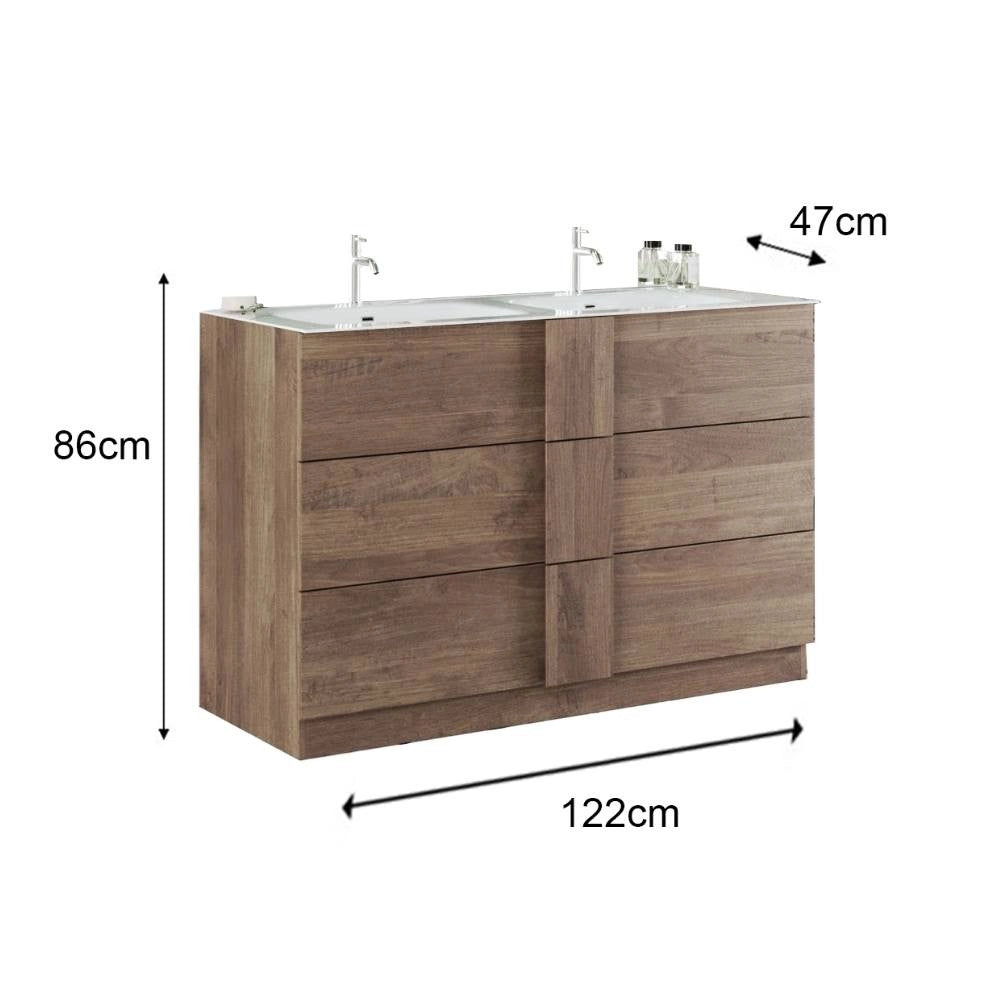Mobile bagno doppia vasca Salemi120 colore rovere mercure