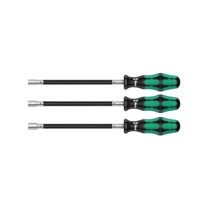 Wera 05135311001 391-3 Set Cacciaviti per Fascette Stringitubo Bussola Esagonale Kraftform Lama Flessibile 3 pezzi