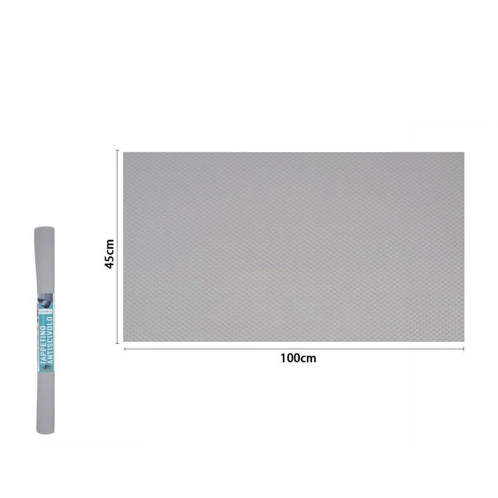 Trade Shop - Rotolo Antiscivolo Per Cassetti Frigo Mobili Scaffali Anti Umidità Grigio 45x100 -