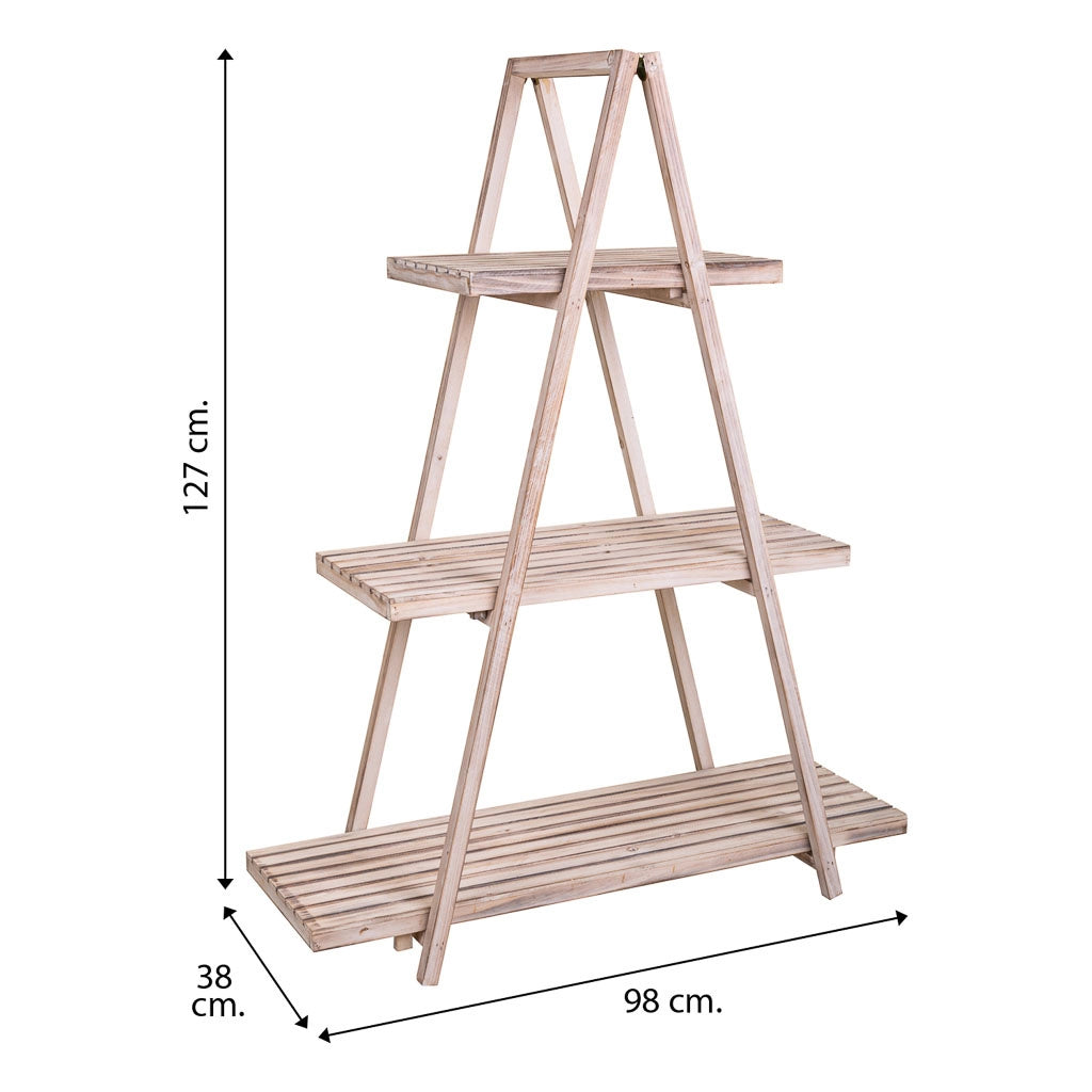 Scaffale espositiva in legno bianco 98x38x127h