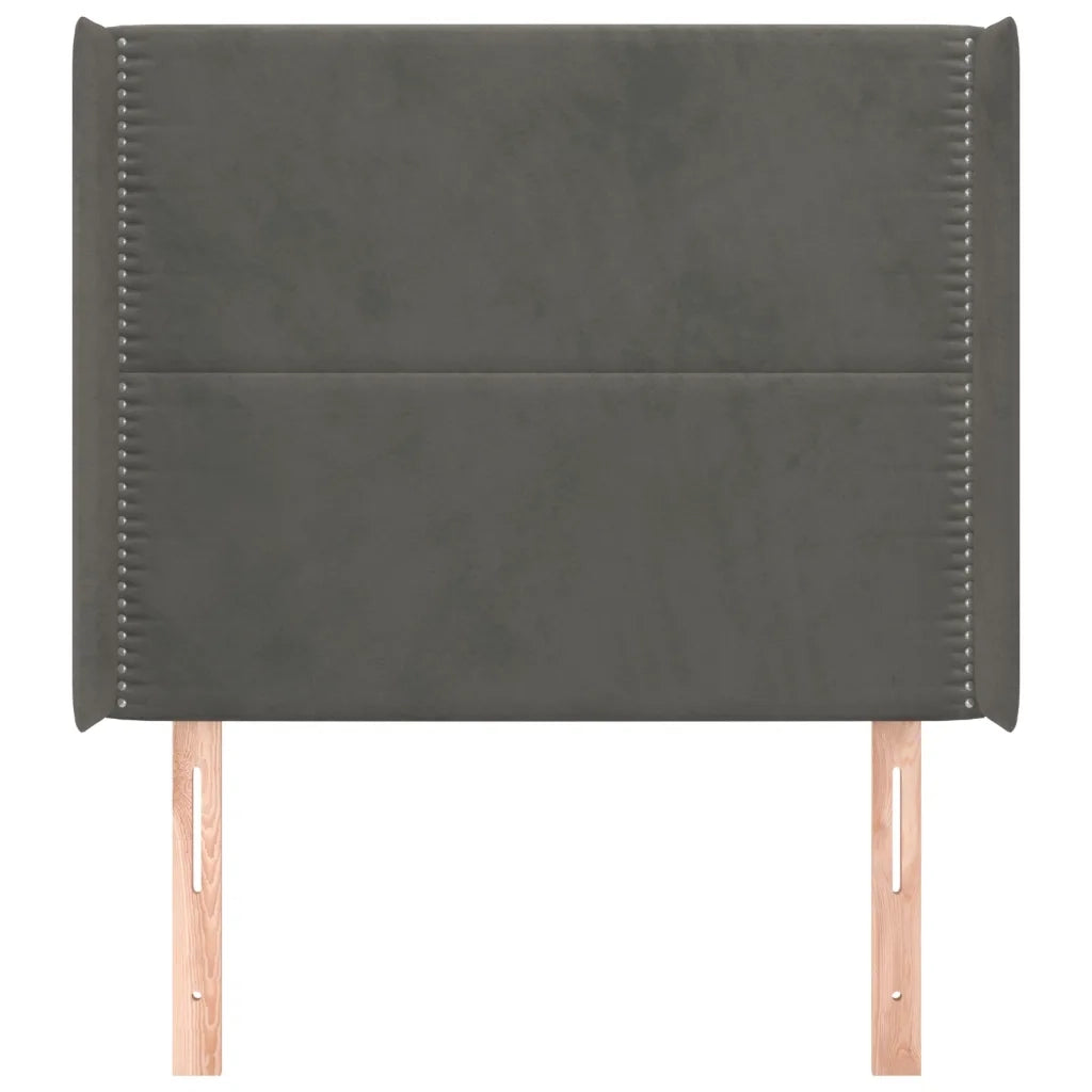 Testiera ad Orecchio Grigio Scuro 83x16x118/128 cm in Velluto 3119471