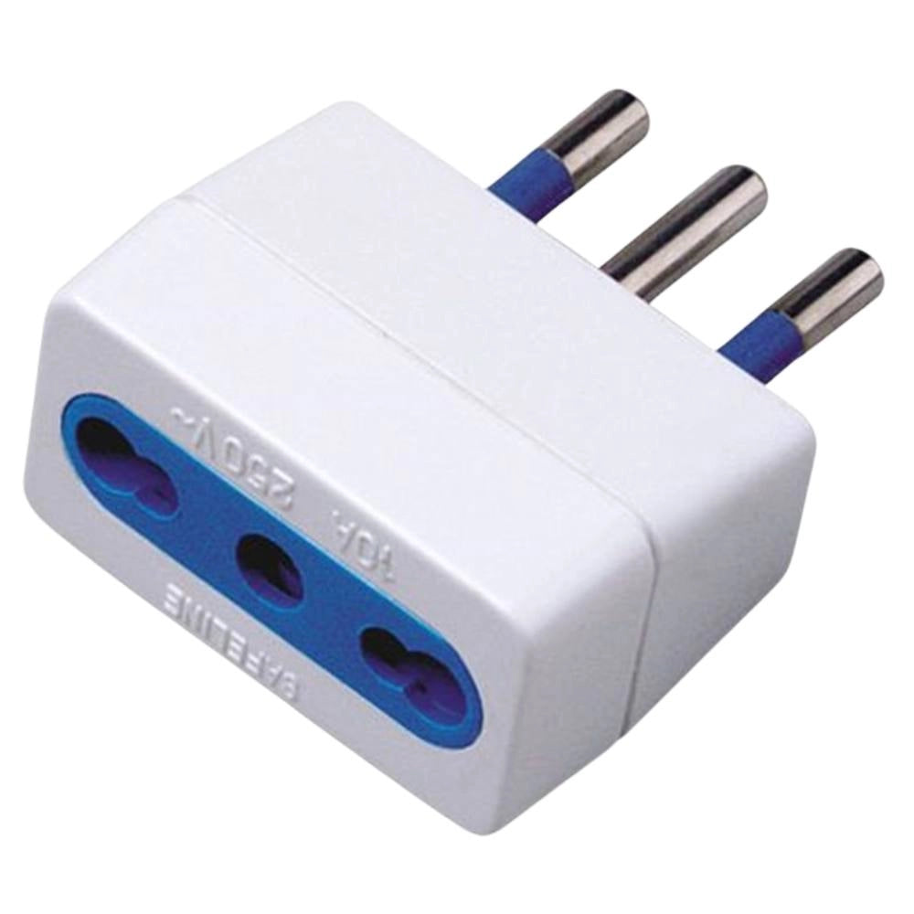 Reer 7310245 adattatore spina 2p+t 10a con presa bipasso 10/16a bianco