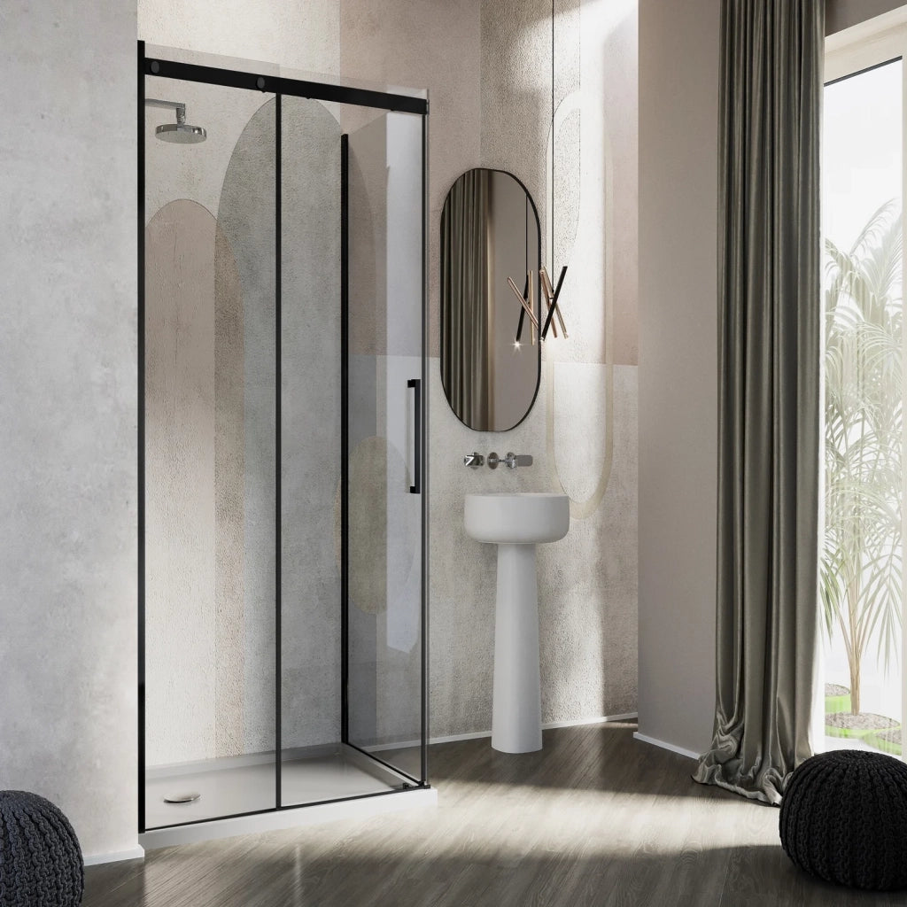 Box Doccia 75x100 CM 198 CM Vetro Trasparente 8 MM Versione Sinistra con EasyClean mod. Prime Bla Duo 1 Anta
