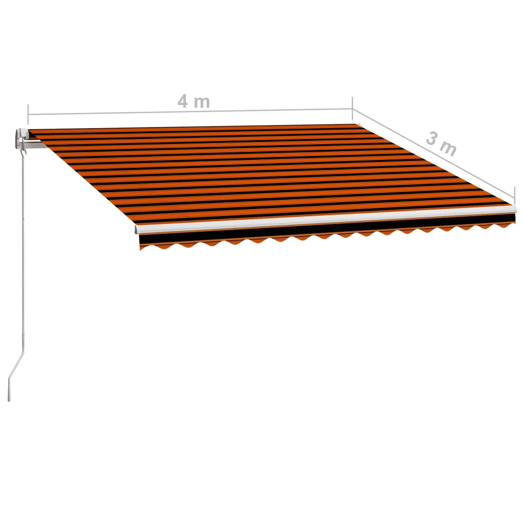 Tenda da Sole Retrattile Manuale-Tenda parasole per Patio 400x300 cm Arancione e Marrone