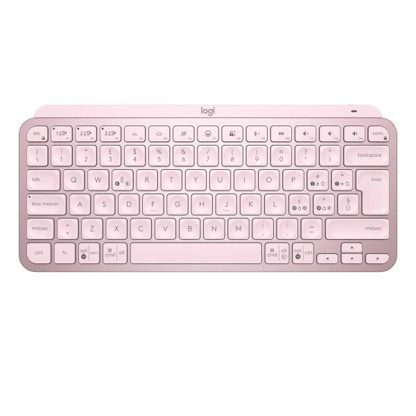 Logitech mx keys mini tastiera illuminata wireless, minimal, compatta, bluetooth, retroilluminata, usb-c, compatibile con apple macos, ios, windows, linux, android, in metallo - 920-010812