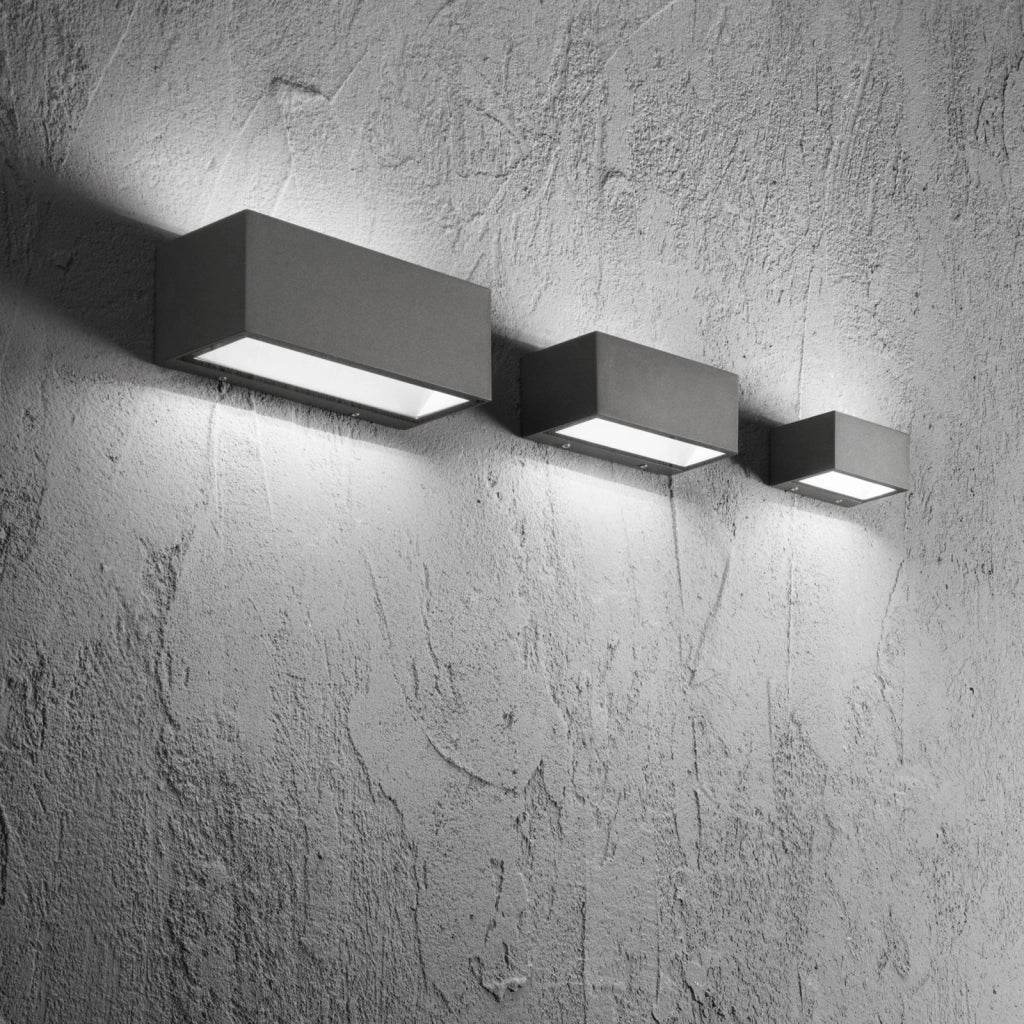 APPLIQUE BIEMISSIONE LED TWIN ANTRACITE 12W 1500LM CCT 3000K / 4000K IP54 6,5X8,9X14CM