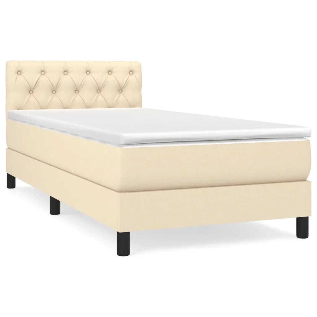 Giroletto a Molle con Materasso-Struttura Letto Crema 80x200 cm inTessuto 108774