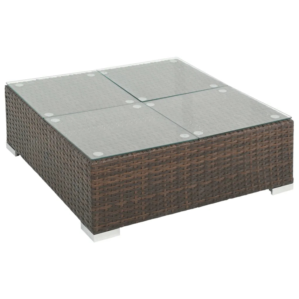 Set Divani da Giardino 7 pz con Cuscini in Polyrattan Marrone 44597