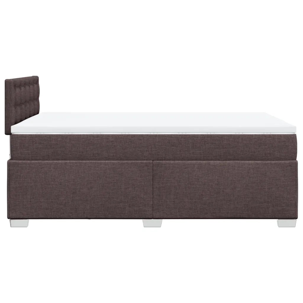 Giroletto a Molle con Materasso Marrone Scuro 120x190cm Tessuto