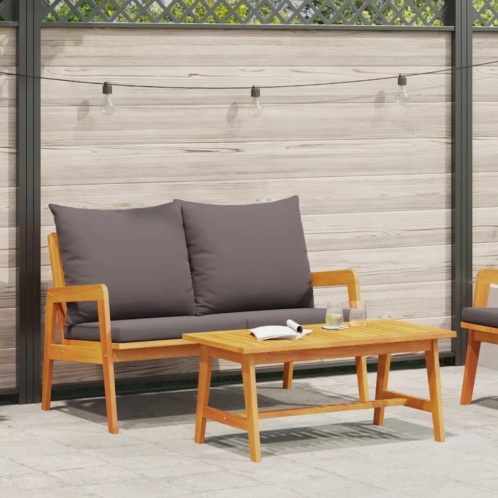 Salotto da Giardino-Set bistrot 2 pz Olio Naturale Legno di Acacia Massello