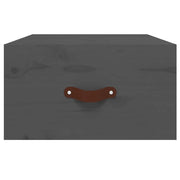 Set di 2 Comodini | Armadio da Notte | Mobiletto da notte a Muro Grigi 40x29,5x22 cm