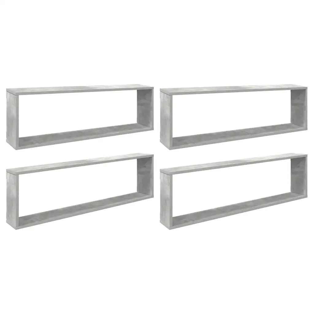 Mensole a Cubo 4 pz Grigio Cemento 100x15x30 cm in Truciolato cod mxl 33098