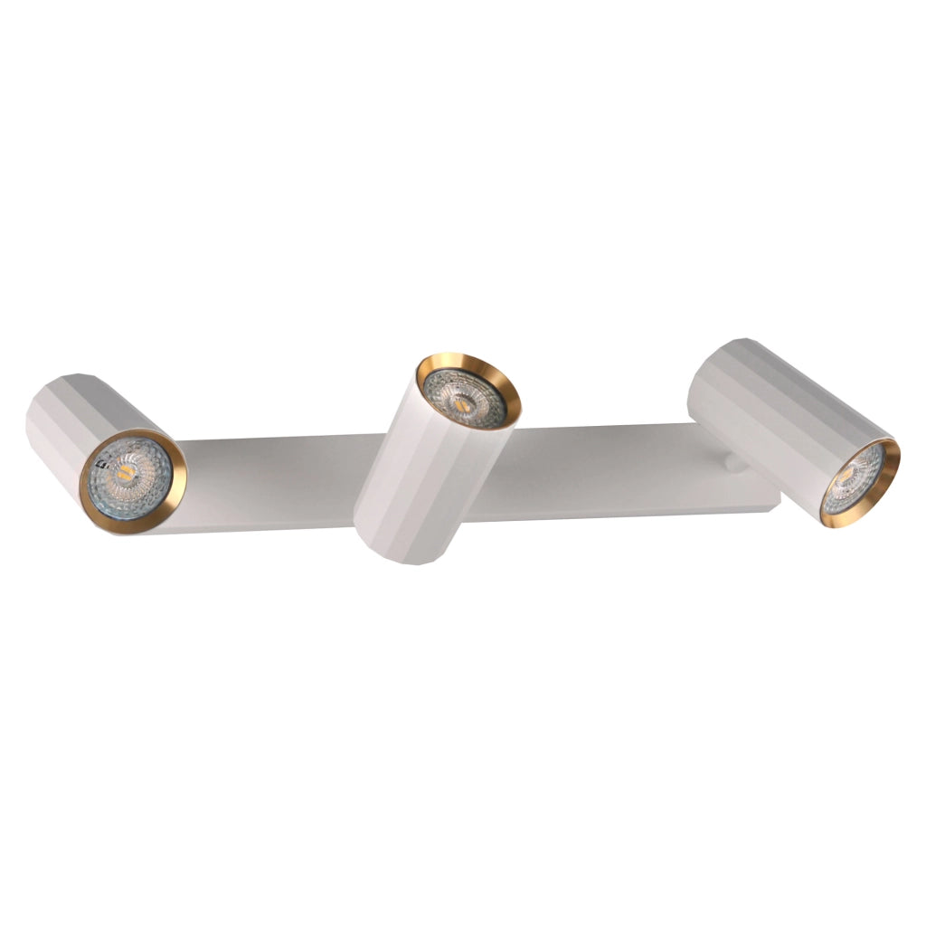 Plafoniera/Applique 3 luci bianco-oro GU10 Nicea Polux