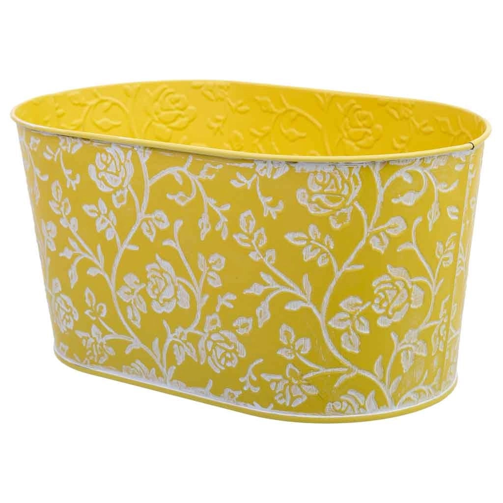Cestino in metallo giallo 22,5x13,5x11,5 B20x11