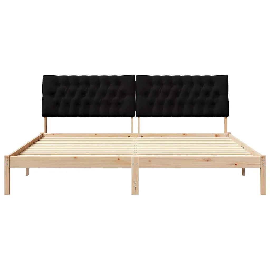 Letto con Testiera Rivestita con testiera Marrone 200 x 200 cm 3394380