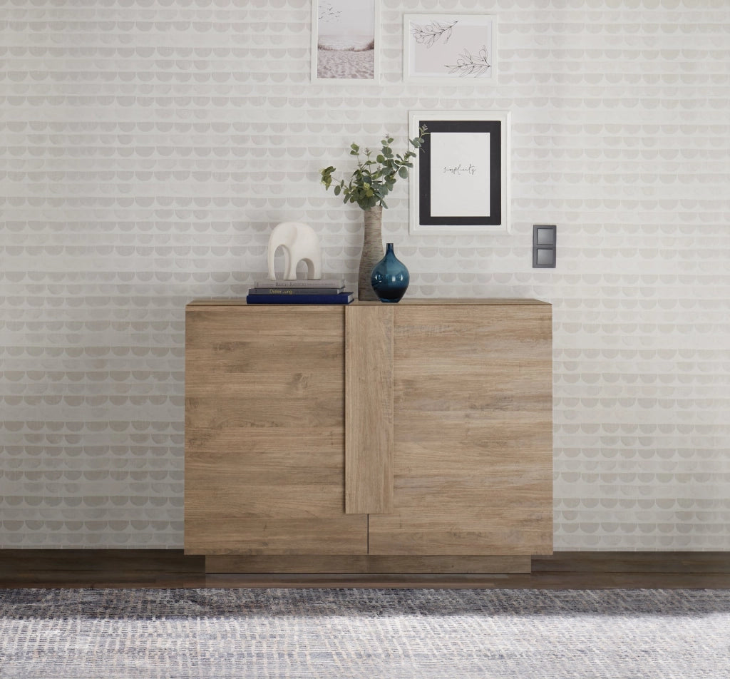 Madia Introd, Credenza 2 Ripiani, 120x44x90h cm Marrone Rovere