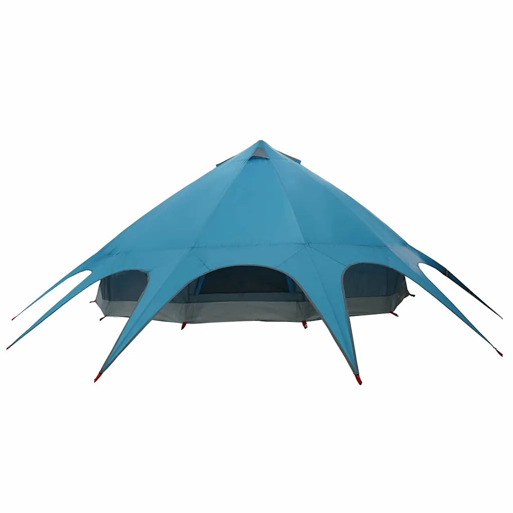 Tenda Teepee per 9 Persone Blu e Grigio 502 x 502 x 297 cm