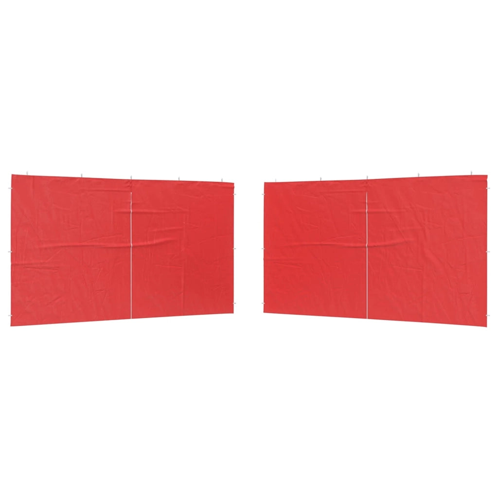 Parete per tenda da festa 2 pz Rosso 400 x 195 cm PE e Acciaio CFW6351831
