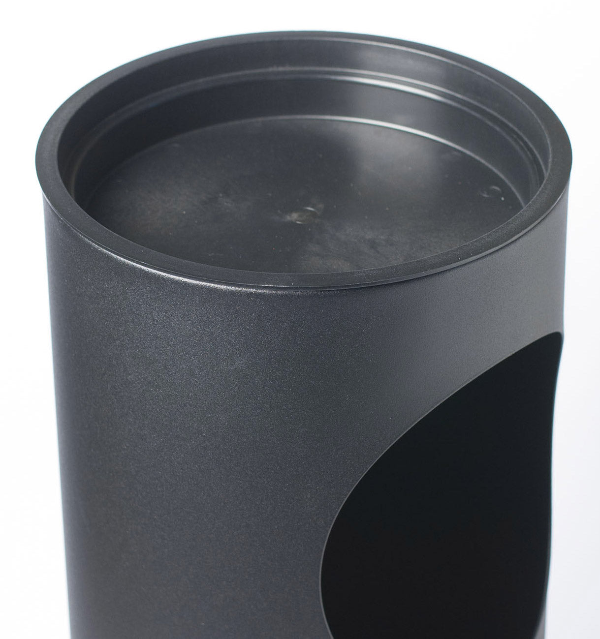 Pattumiera Gettacarte Ø24,3xh66,5 cm con Posacenere In Acciaio Verniciato Nero