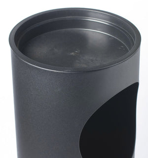 Pattumiera Gettacarte Ø24,3xh66,5 cm con Posacenere In Acciaio Verniciato Nero