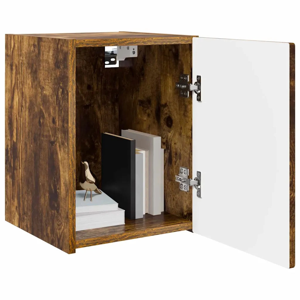 Mobile TV da parete 2 pz-Set di 2 Mobile TV a Muro-Credenza TV Rovere fum¨¦ 30 x 31 x 40 cm