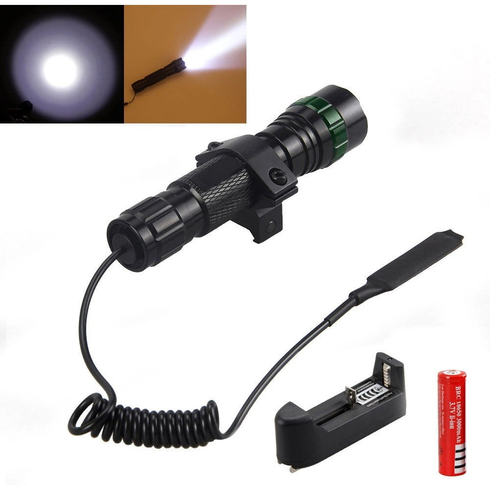 Trade Shop - Softair Torcia Led Ricaricabile Controllo Remoto Tattica Supporto Per Fucile -