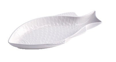 1 Pezzo Piatto da Cucina in Ceramica Forma Pesce 25,5 x 12 cm