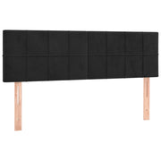 Testiera | Testata Nera 144x5x78/88 cm in Velluto