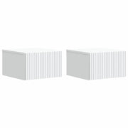 Mobiletto da notte a muro 2 pcs Bianco 33 x 34,5 x 20 cm