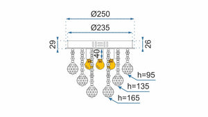 Lampada Di Cristallo Da Soffitto Plafoniere Lampadario Glamour App403-c