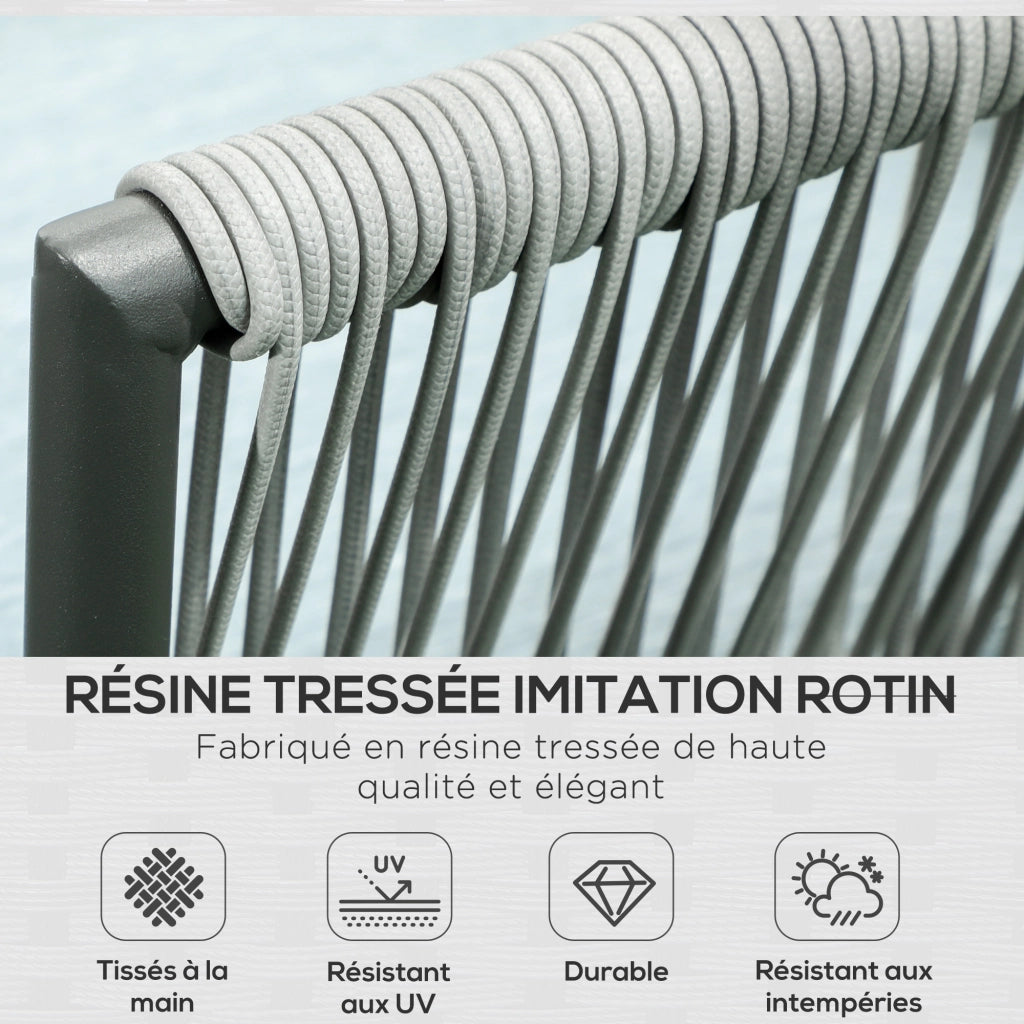 Set divano angolare esterno 4 pezzi ¨C zephmum ¨C grigio polyrattan