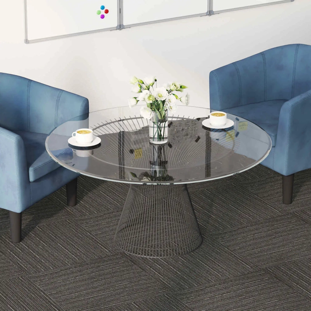 Piastrella per Tappeto Striato Marrone Scuro 50 x 50 cm 4 pz CFW3189013