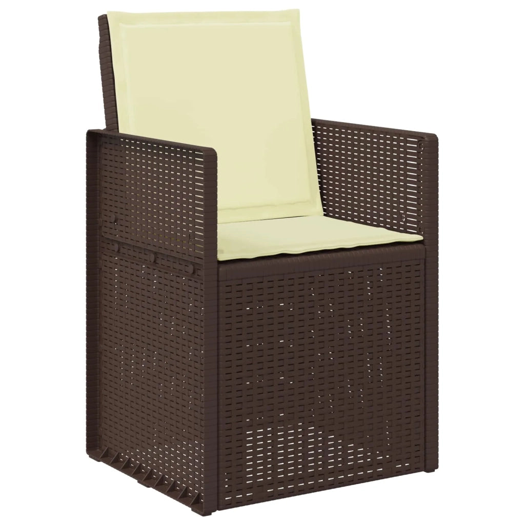 Sedie da pranzo da giardino 2 pcs Marrone e Crema PP 899993
