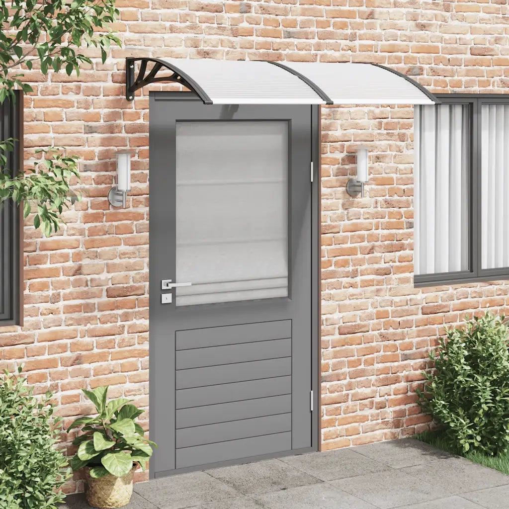 Tettoia per Porta Nero e Trasparente 150x75 cm in Policarbonato CFW5218300