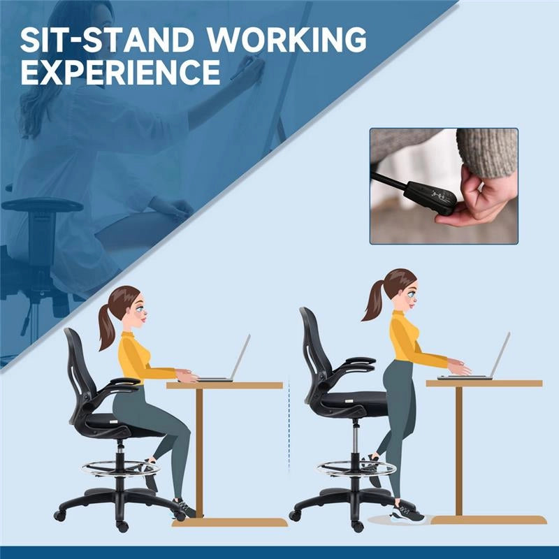 SEDIA DA UFFICIO ERGONOMICA CON SEDUTA REGOLABILE 59 X 65X 110-130 CM NERA