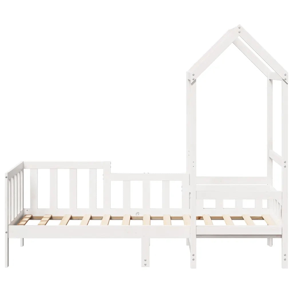 Dormeuse con Tetto 80x200 cm Bianco in Legno Massello di Pino 3282265