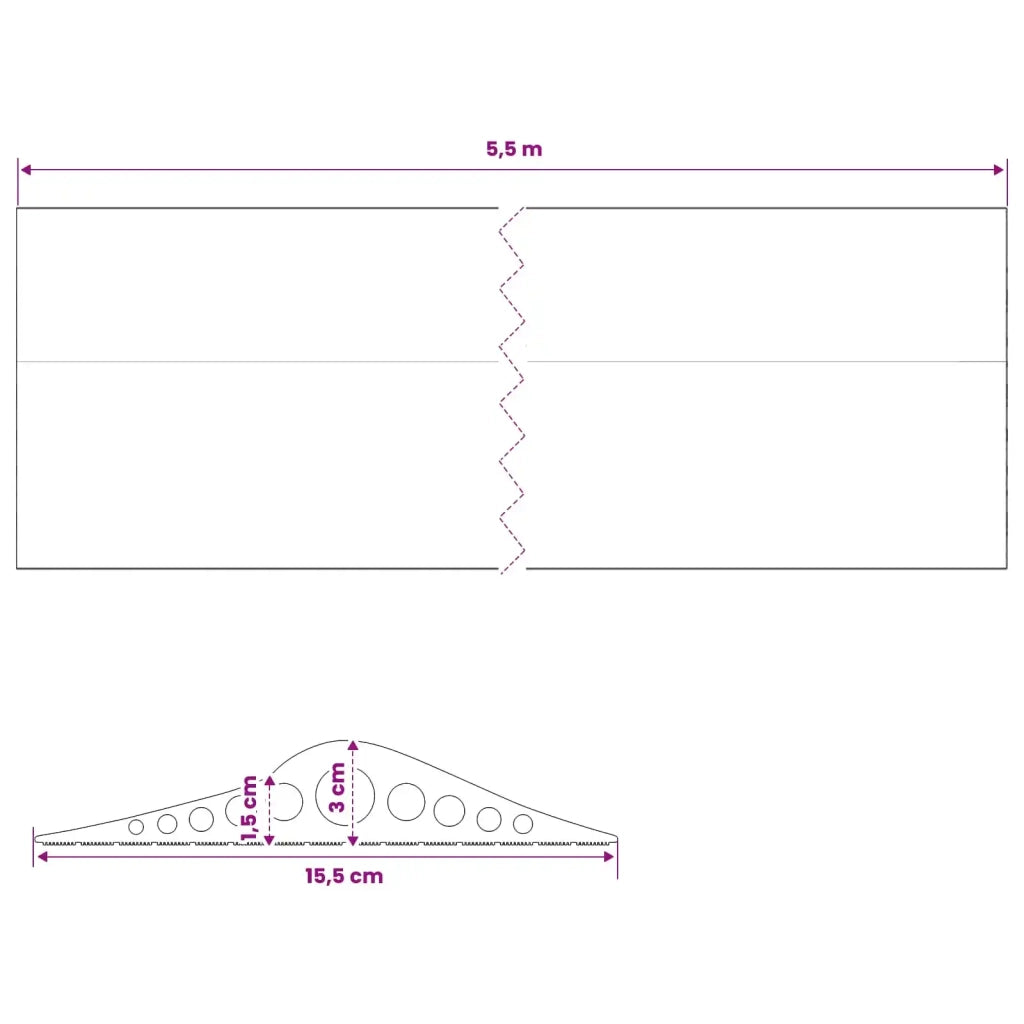 Guarnizione per pavimento del garage Nero 155 x 28 mm 5,5 m 42038241