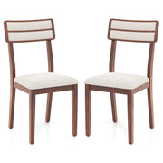 Sedie imbottite senza braccioli con schienale inclinato di gomma, Set di sedie da pranzo moderne da 2 Noce-Sedie da pranzo