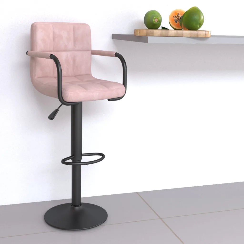 Sgabello da Bar Rosa in Velluto cod mxl 69550