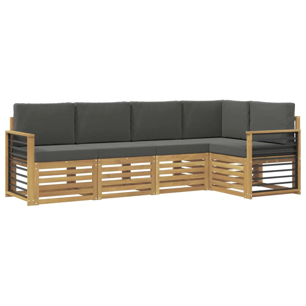 Set di divani da esterno 5 pcs Bianco e Antracite