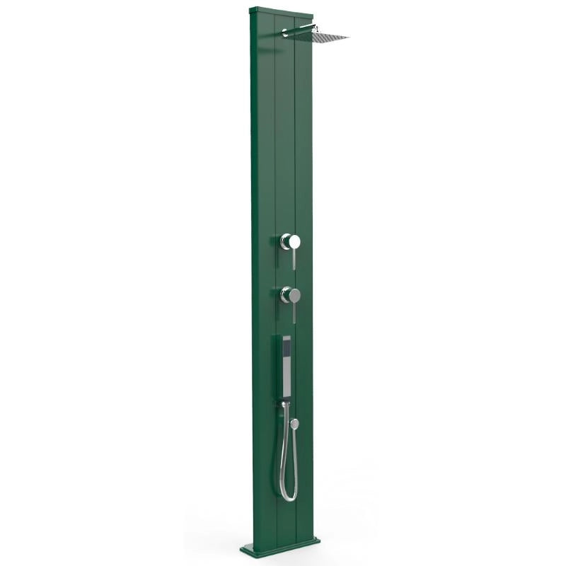 Doccia Solare In Alluminio Dada S 40 Litri Con Doccetta Estribile E Miscelatore Colore Verde Scuro Cv-D440/6016