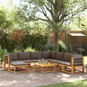 Set di divani da giardino 9 pezzi con cuscini in legno di acacia e corda 3278838
