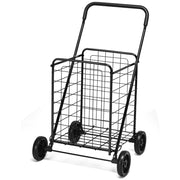 Carrello della spesa pieghevole con 4 ruote 57 x 58 x 91 cm portata 45 kg facile manovrabilità stile moderno acciaio nero 20_0020062
