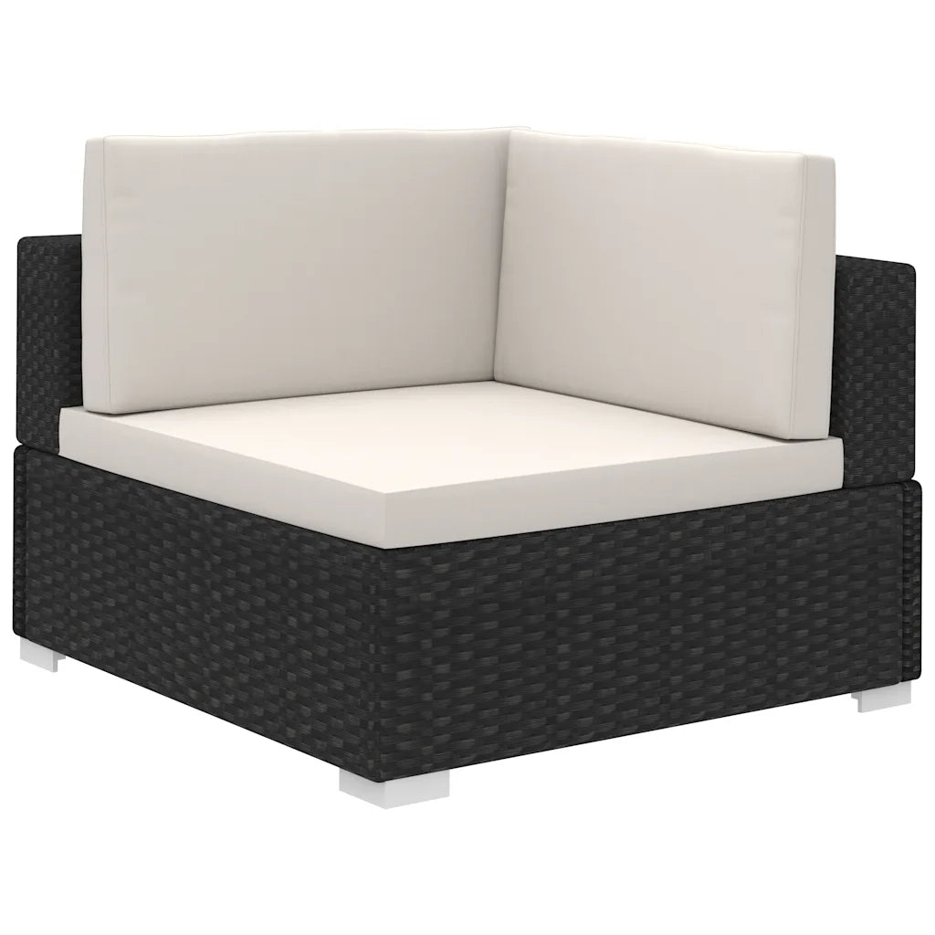 Set Divani da Giardino 8 pz con Cuscini in Polyrattan Nero cod mxl 39368