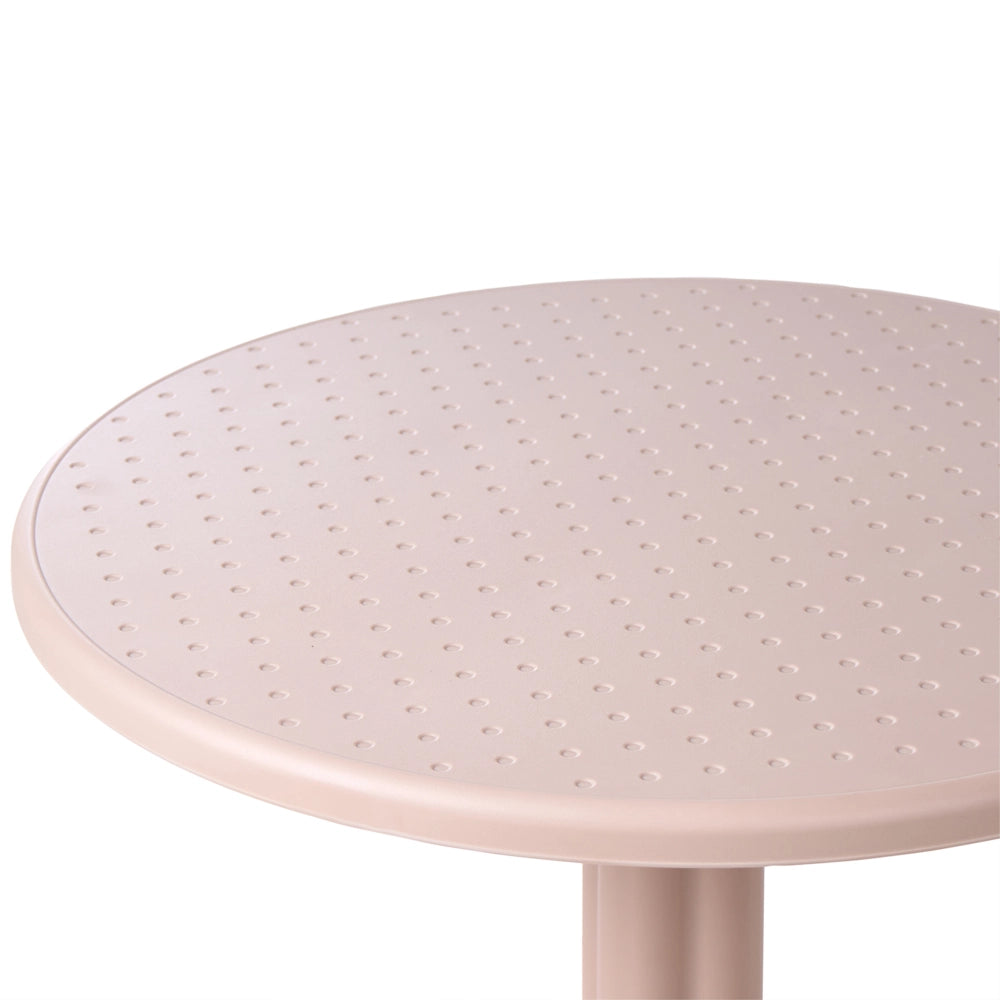Tavolo da bistrot beige in materiale sintetico 60 x 60 cm rotondo con piano ribaltabile Resistente all'uso esterno Tavolo da balcone