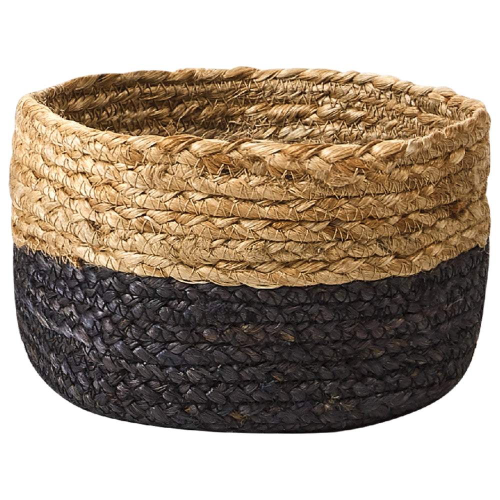 Set di 3 cestini in tessuto di iuta naturale altezza 13/15/25 cm per riporre oggetti in stile rustico Boho
