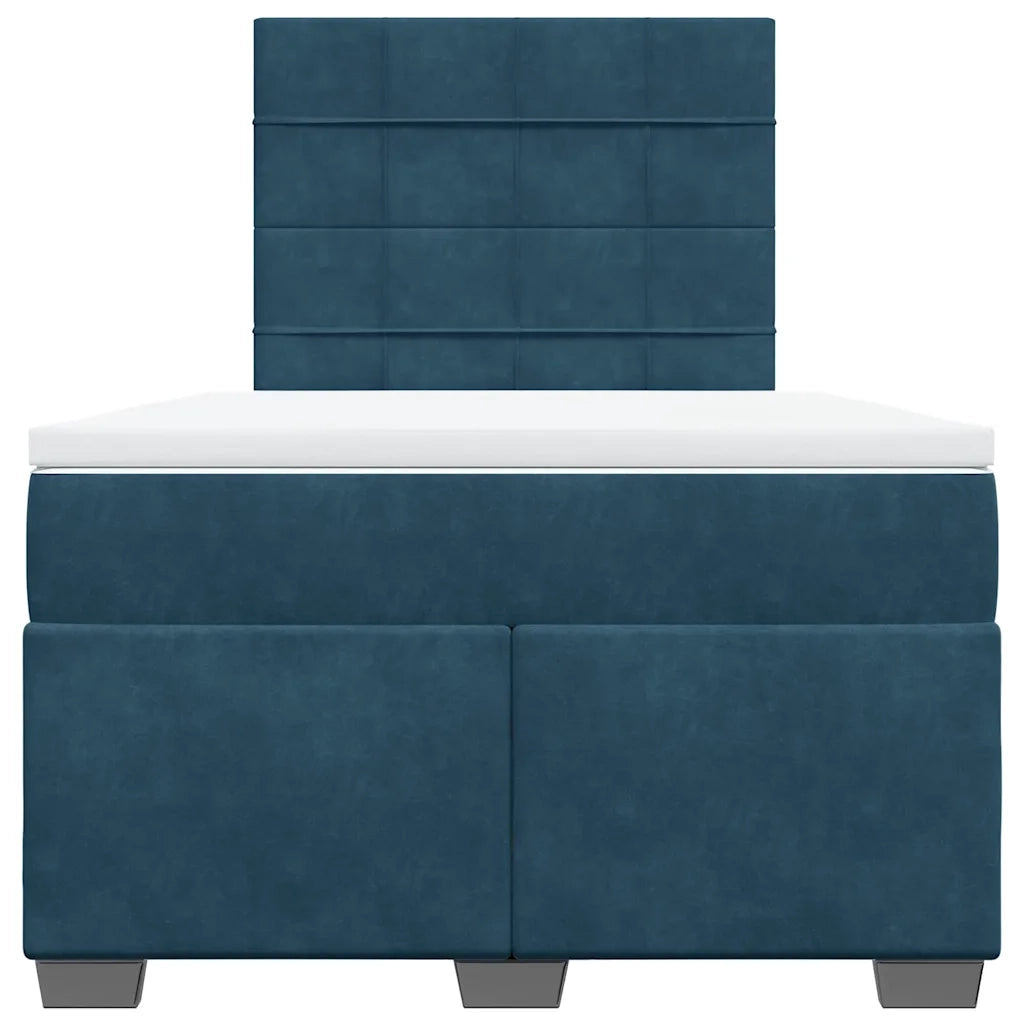 Giroletto a Molle con Materasso Blu 120x200 cm in Velluto 3290886