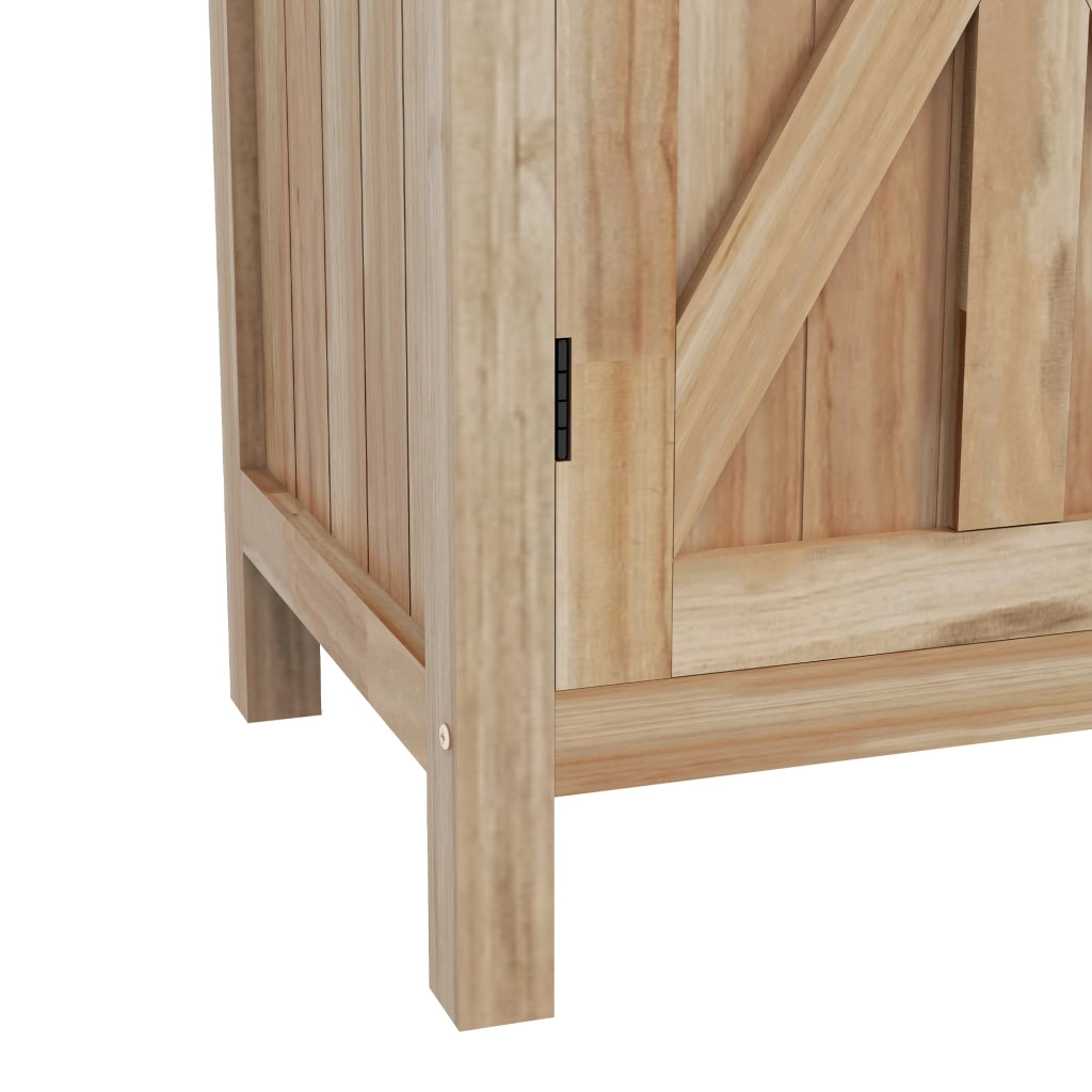 Armadio da giardino con 2 ripiani e piano in metallo ¨C Zephmum ¨C Legno di abete