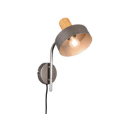 Applique Led Interno 4W Acciaio Anticato e Legno H 32 cm Gaya GD Trio